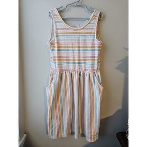 Cat & Jack Girls Sleeveless Striped Dress Size L (10/12) Multicolor